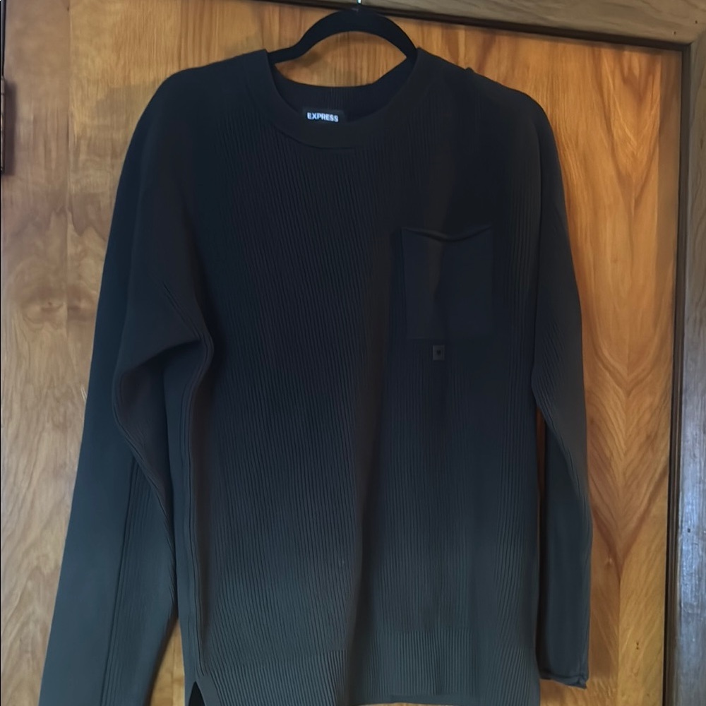 Express Black and green ombré Long Sleeve sweater